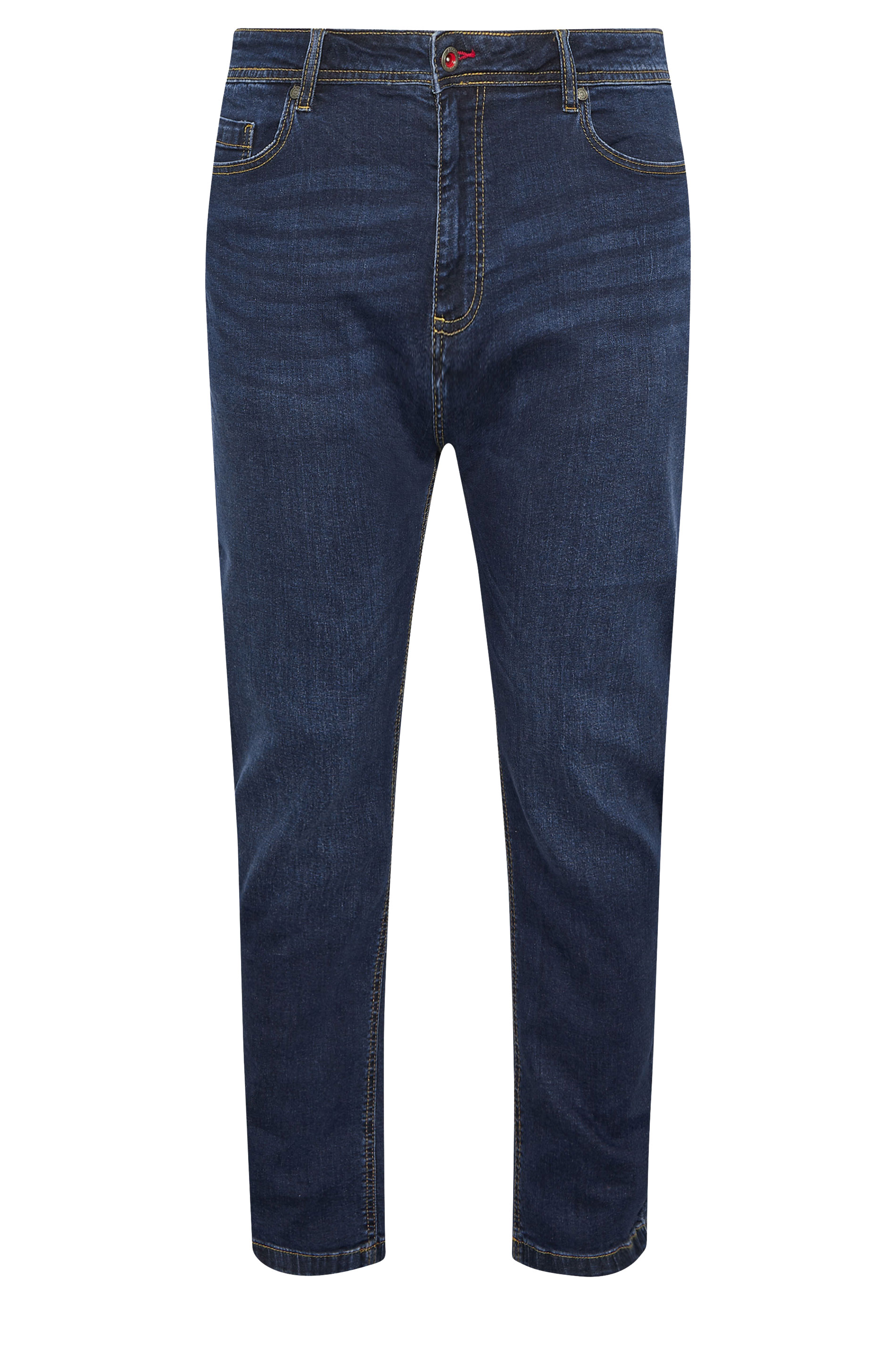 D555 Big & Tall Blue Blue Tapered Stretch Jeans | BadRhino 2