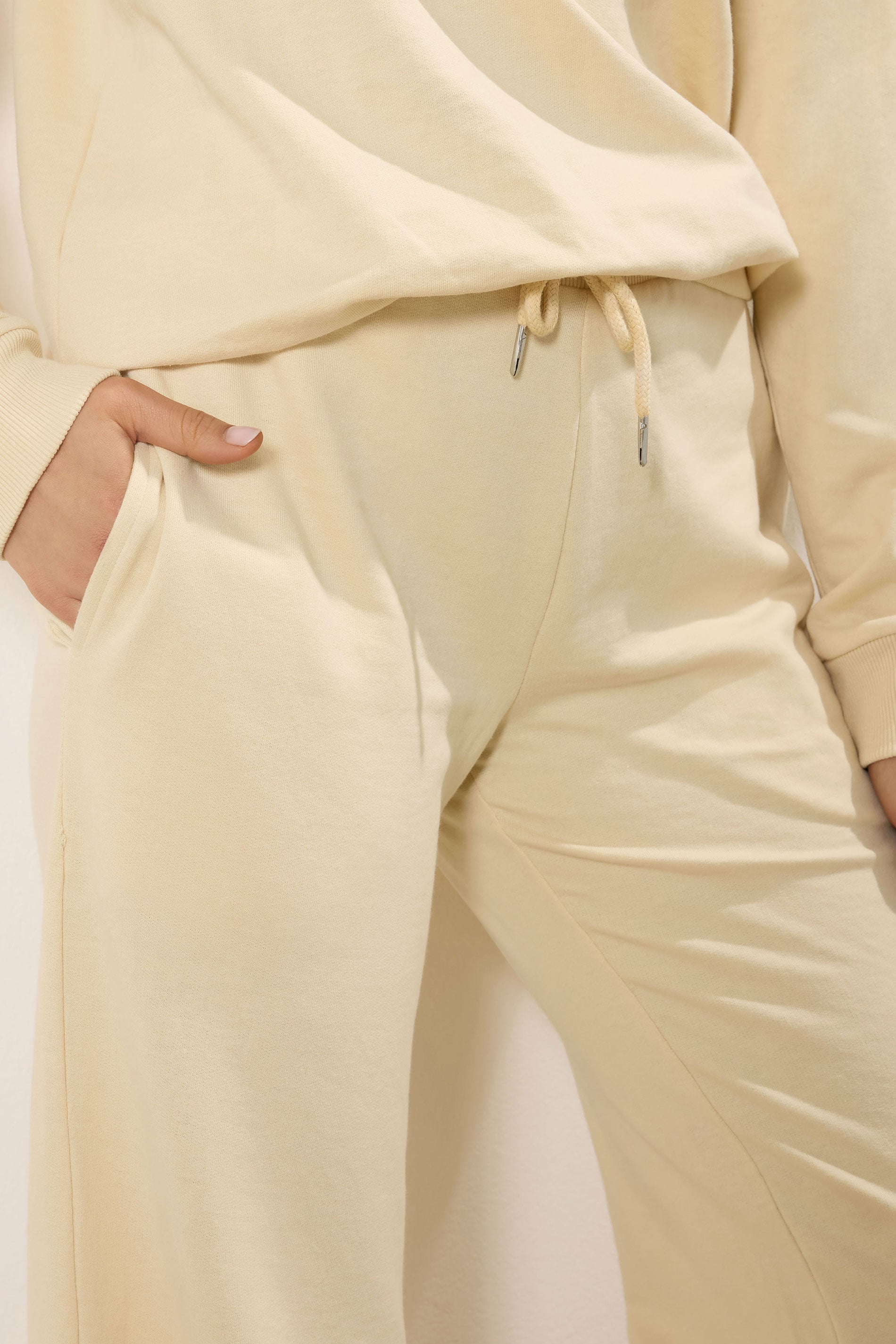 LTS Tall Women's Set Yellow Cotton Quarter Zip Sweatshirt & Wide Leg Joggers | Long Tall Sally 7