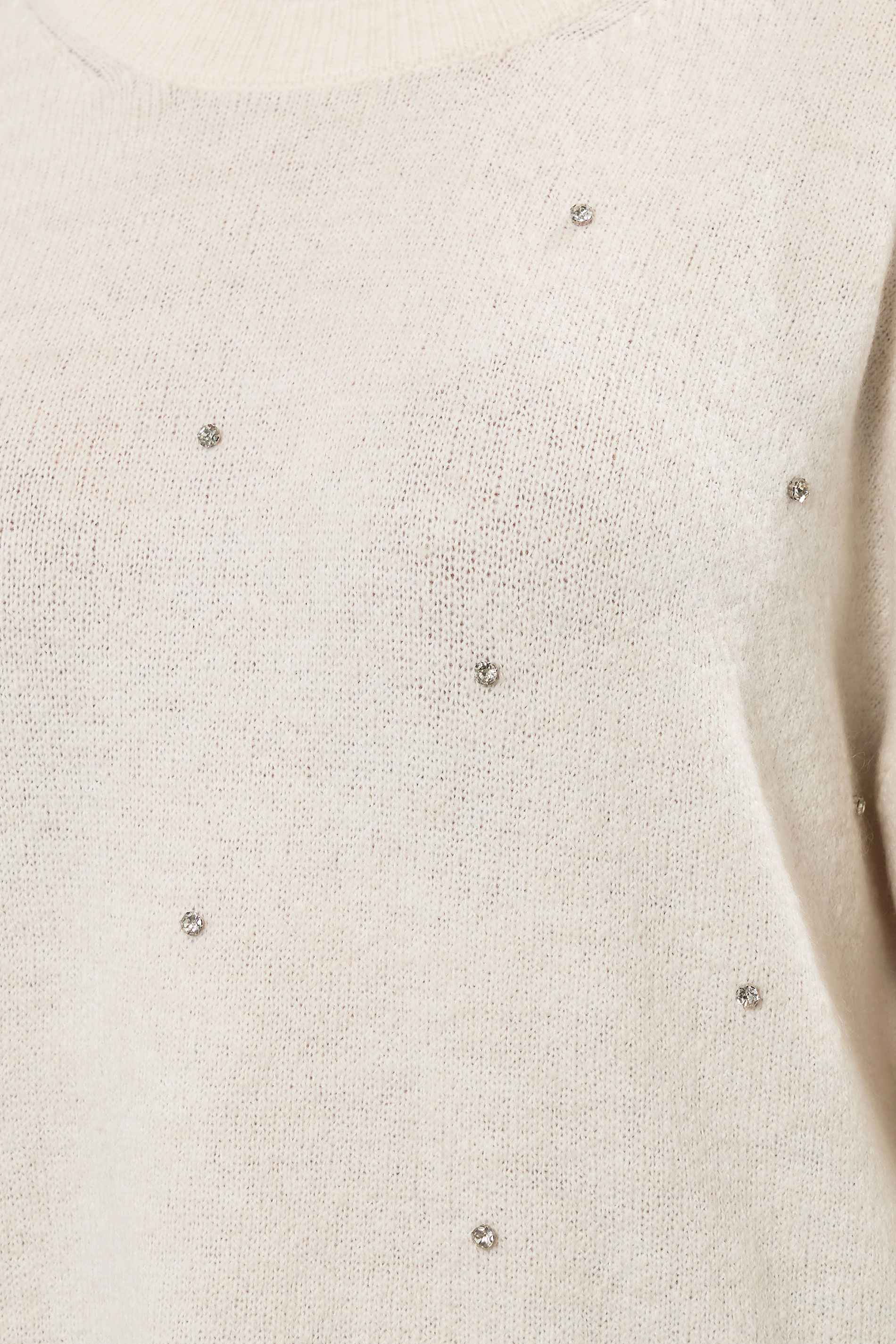 YOURS Plus Size Ivory White Embellished Front Jumper | Yours Clothing 4