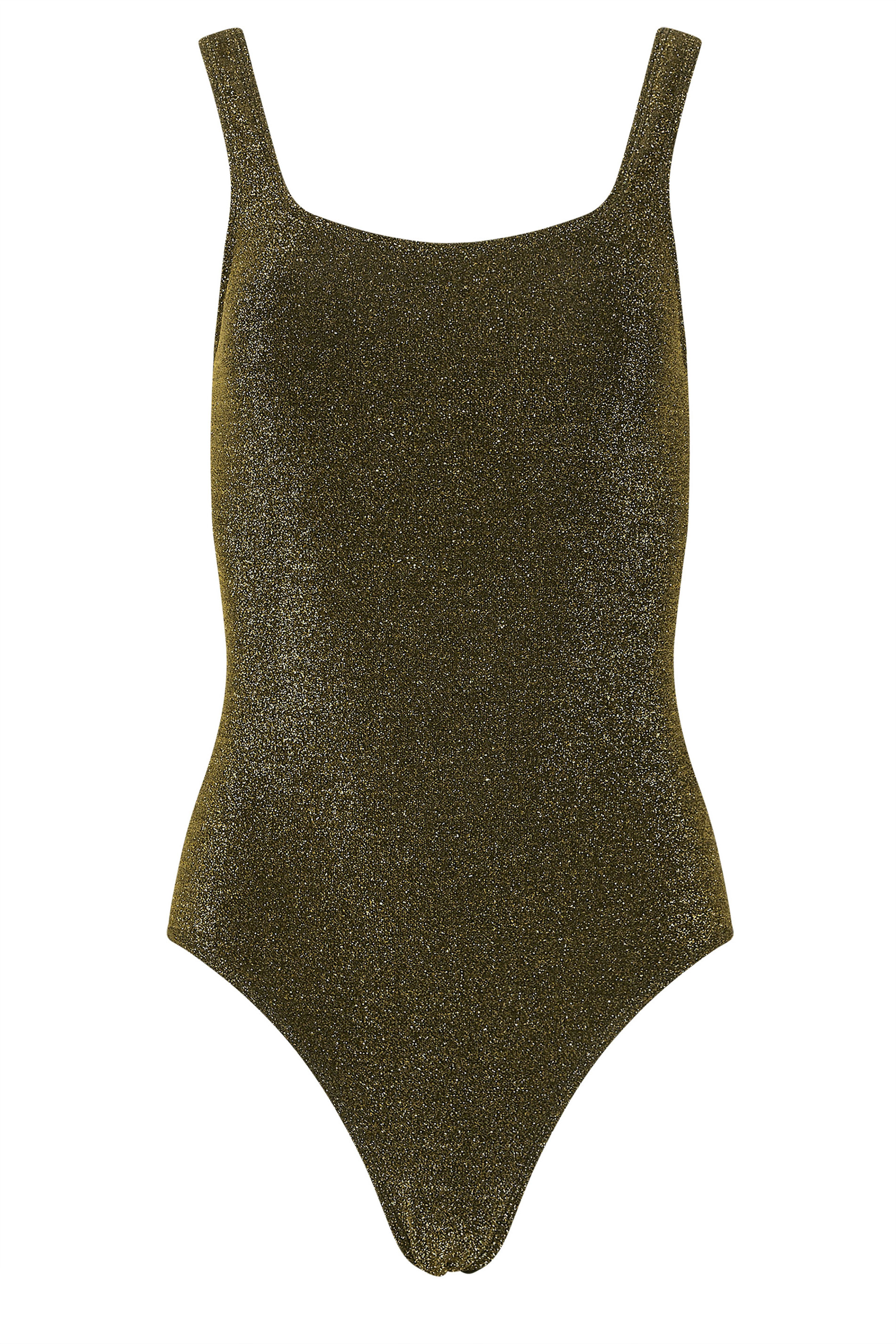 LTS Tall Women's Gold Metallic Square Neck Swimsuit | Long Tall Sally 6