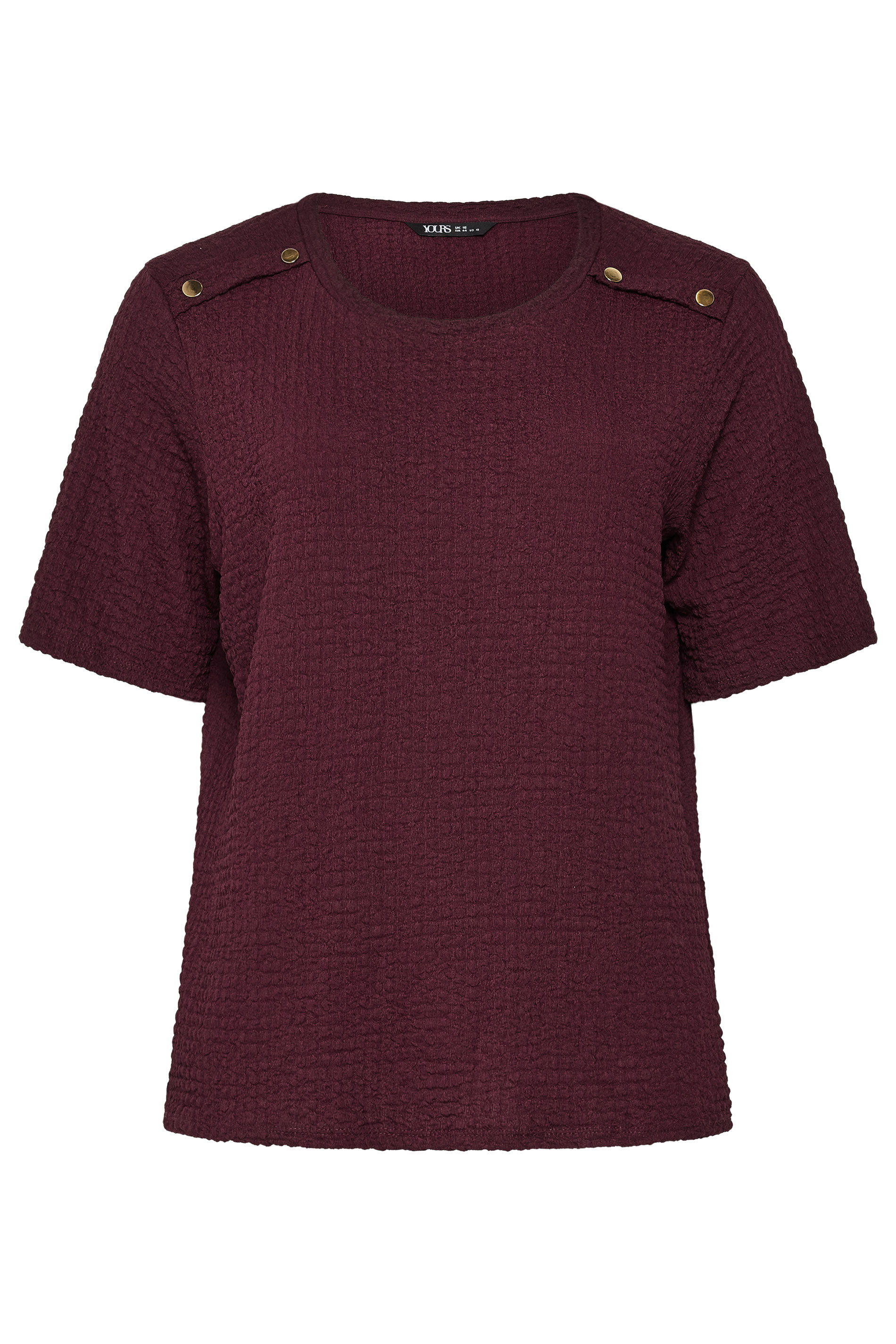 YOURS Plus Size Burgundy Red Bubble Texture Top | Yours Clothing 5